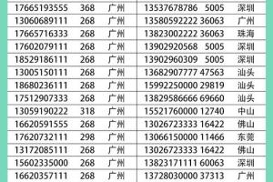 中国移动手机靓号手机号码广东广州深圳东莞中山佛山揭阳汕头潮州珠海