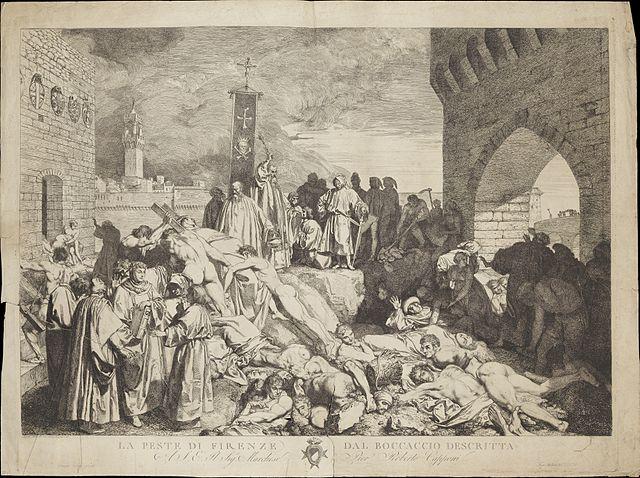 1348年佛罗伦斯的瘟疫绘图(取自wiki)