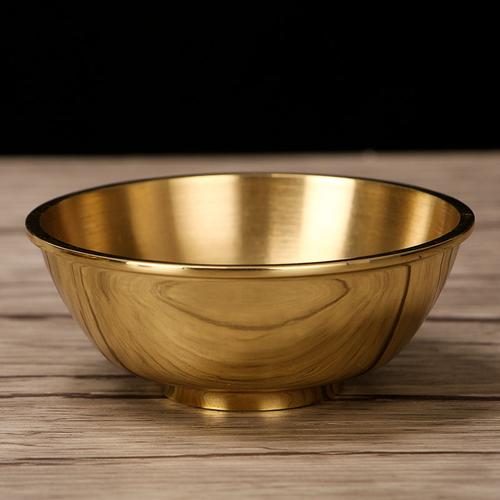 圆通佛具开光纯铜加厚铜碗金碗供水碗铜家居风水供佛摆件佛教用品