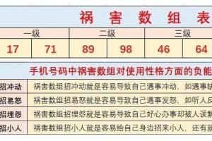 数字能量学之如何从手机号中的祸害数组看出一个人的健康与性格