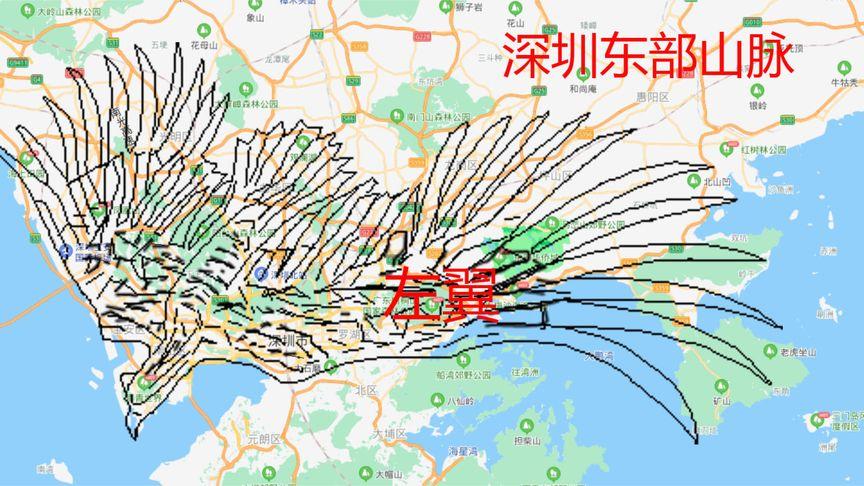 航拍深圳东部山脉大鹏左翼东龙七娘山系龙脉