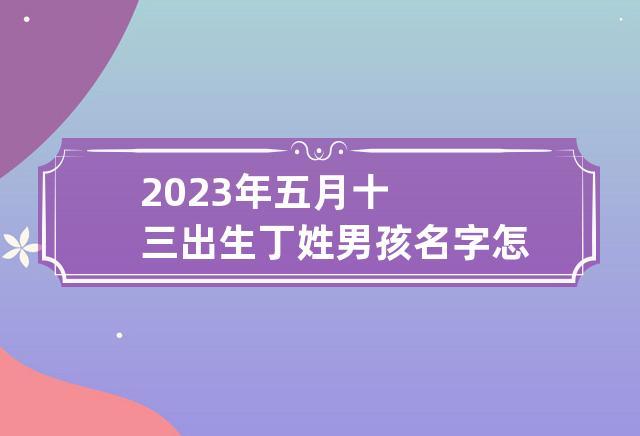 2023年五月十三出生丁姓男孩名字怎么取