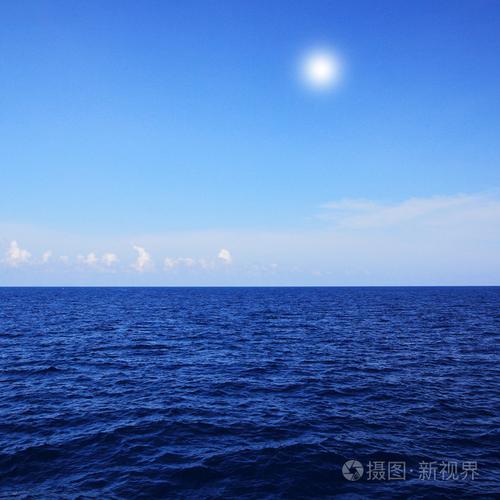蓝色的大海和蓝天背景