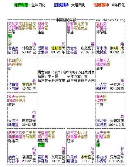 帮忙解下紫微斗数命盘