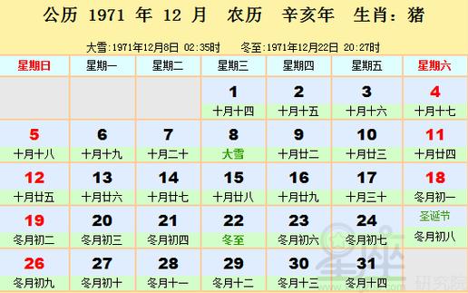 关于万年历查询表1971年7月的配图及描述