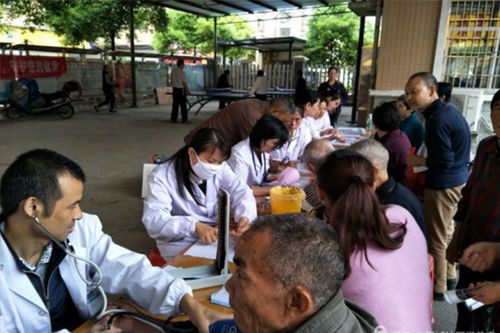 星沙医院的医生们在认真为社区老年人进行体检,图片来源:长沙县星沙