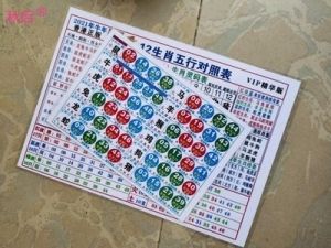 2023年12生肖卡六合彩波色对照表金木水火土五行参考牌牌原版包.