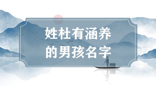 姓杜有涵养的男孩名字