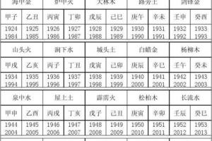 临床医学 > <a href='https://www.5955.cn/kaiyun/suanming/920.html' target='_blank'>六十甲子</a>,年份,五行对照表(全版)平地木 戊戌 1958 2024