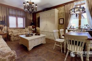欧式复古风格客厅衣柜装修效果图 白色实木衣柜图片
