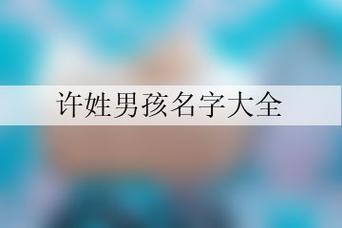 许姓男孩名字大全-起名网