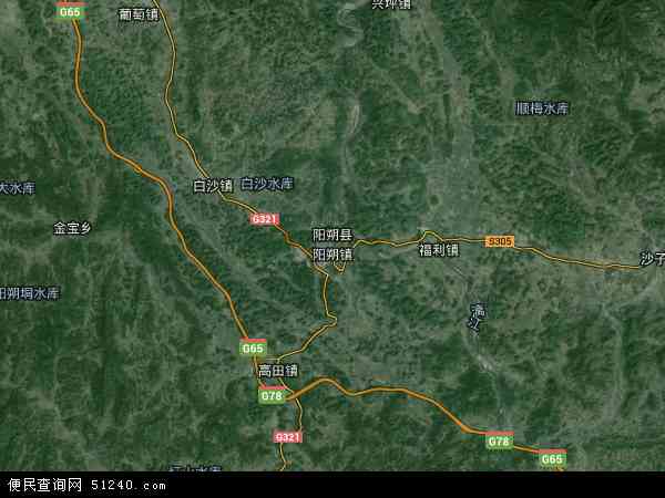 中国广西壮族自治区桂林市阳朔县地图(卫星地图)
