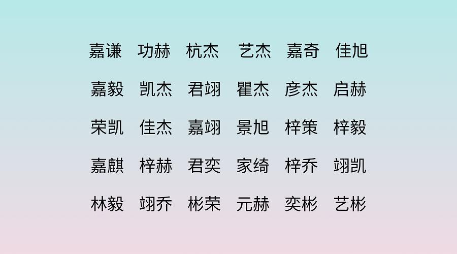 起名字大全男孩500个男孩大气有涵养的名字