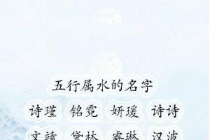 五行属水的宝宝名字