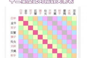 十二星座配对指数关系表