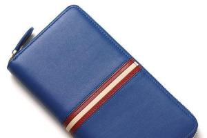 【美国现货】bally2024新款经典蓝色牛皮男士短款钱包