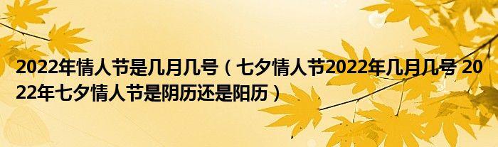 2023年情人节是几月几号七夕情人节2023年几月几号2023年七夕情人节是