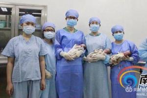 罕见三卵三胞胎在海口市妇幼保健院国兴总院平安出生.