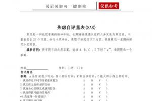 焦虑自评量表sas优质内容