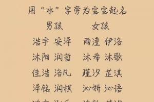 宝宝起名用水字为宝宝起个好名字