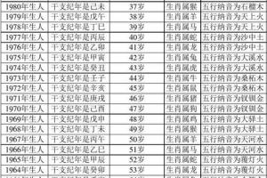 2024年出生属相与年龄对照表(虚岁)