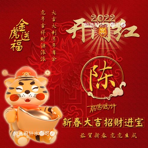 2023开门红微信姓氏头像兔年大吉个性签名头像制作设计暴富好运