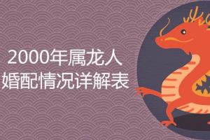 2000年属龙的婚配情况详解表