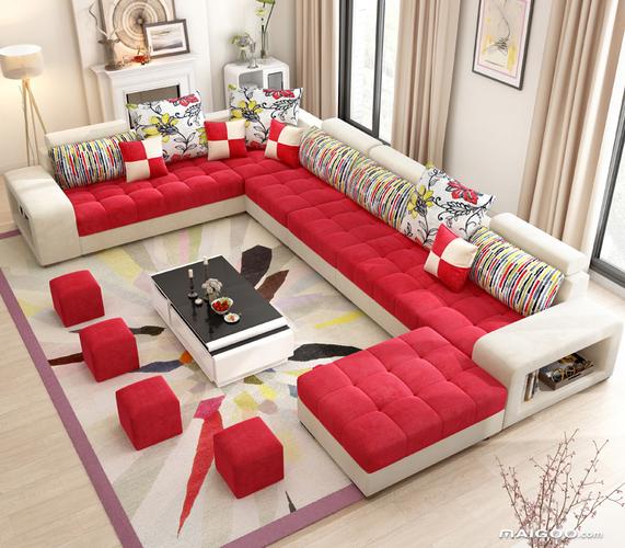 红色沙发与客厅的搭配图片欣赏
