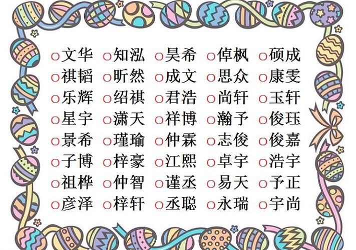 男孩取名字寓意好的字