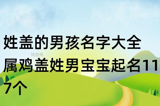 姓盖的男孩名字大全 属鸡盖姓男宝宝起名117个