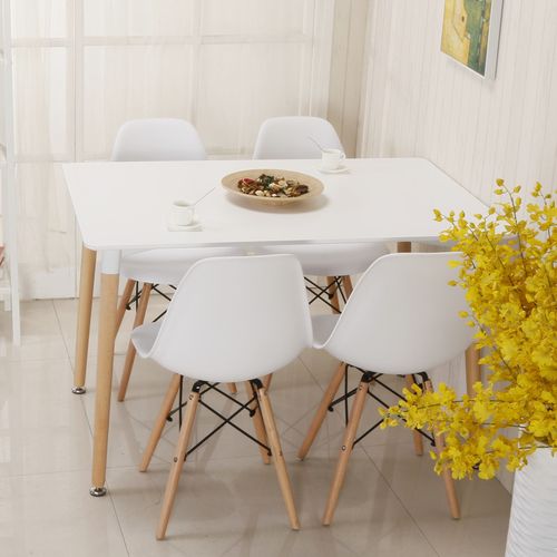 伊姆斯餐桌 白色实木宜家餐桌长方形饭桌组合 桌子简约现代 包邮