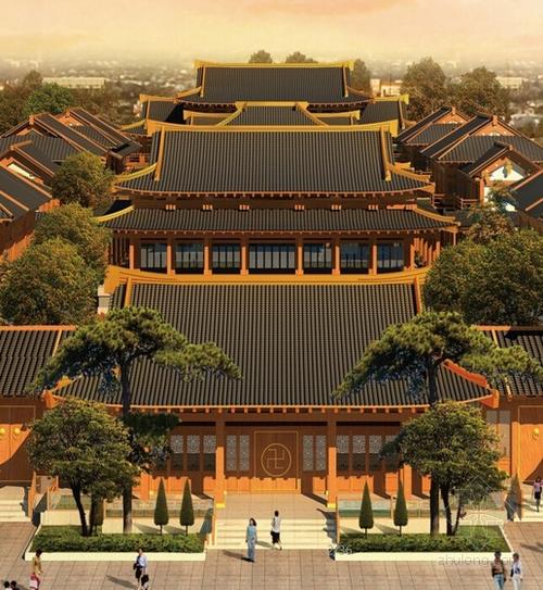 [方案][杭州]知名寺庙复建规划文本及单体古建设计(含cad,灯光,实景及