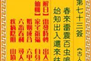 观音慈航陈桥兵变解签灵签第73签详解