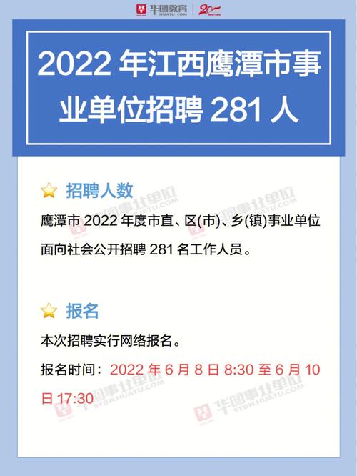 江西鹰潭事业编招聘281人75含市直73