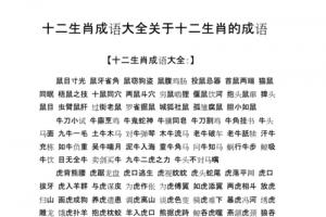 十二生肖成语大全关于十二生肖的成语.doc 3页