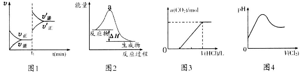 图1表示某吸热反应t1时刻升高温度时,正逆反应速率的变化