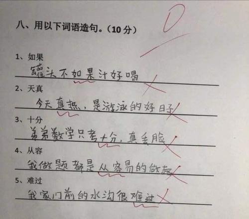 应采儿晒jasper作业,小学生常见造句奇才,家长老师哭笑不得