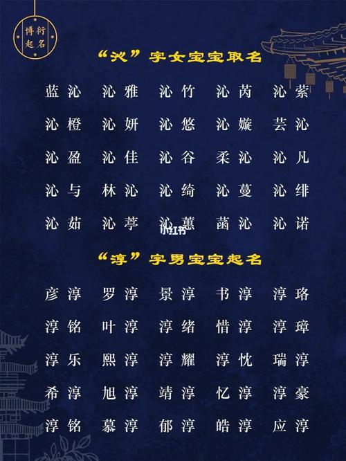 三点水字取名字沁淳字宝宝起名推荐起名