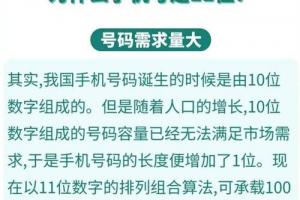 为什么手机号是十一位数为什么电话号码有11个数字