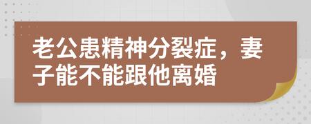 老公患精神分裂症妻子能不能跟他离婚