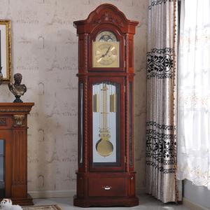 欧式机械实木落地钟表客厅大座钟装饰摆件家居饰品静音复古时钟