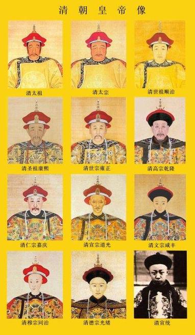 清朝皇帝的名字大全清朝皇帝排序顺口溜口溜