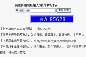 车牌吉凶的测试方法